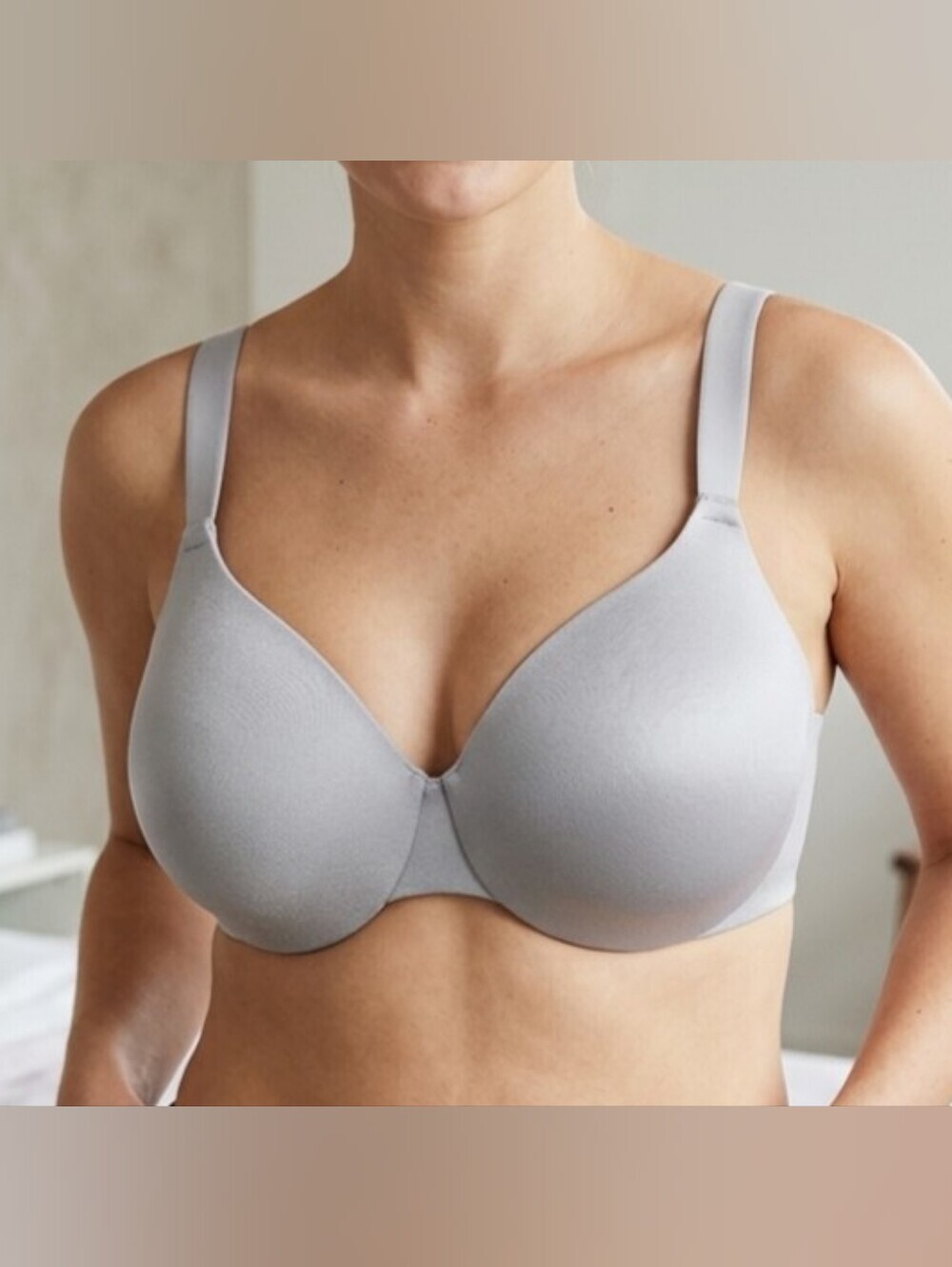 CACIQUE Smooth Light Gray T-Shirt Bra - Underwire Comfort Size 42DD.